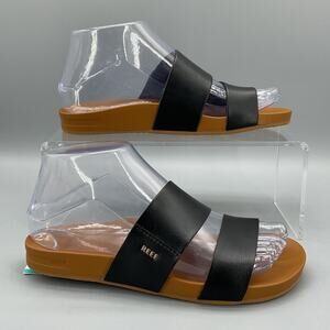 NEW Reef Women’s Cushion Vista Slide Sandals Black Size 5
